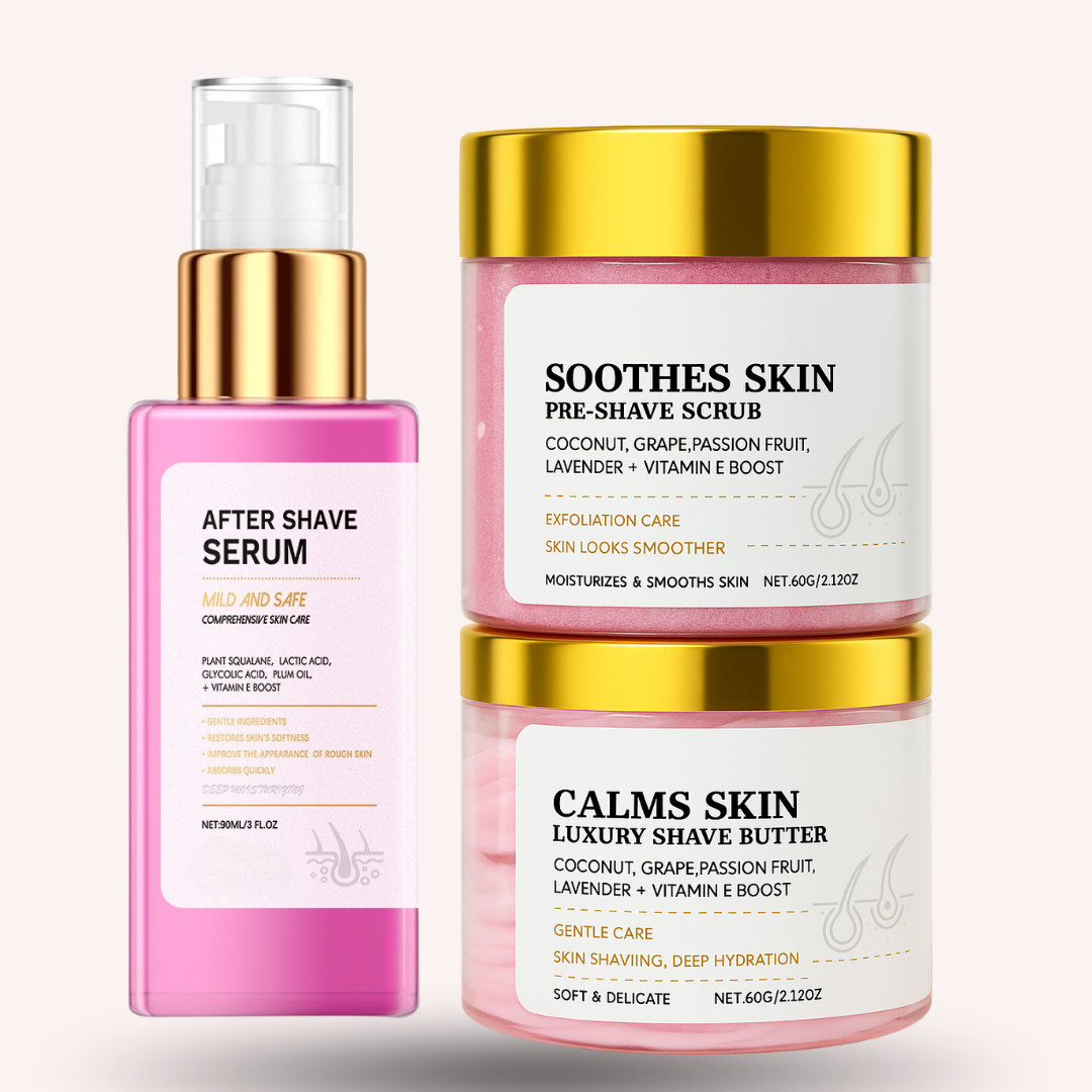 Pre shave scrub | Shave butter | After shave serum